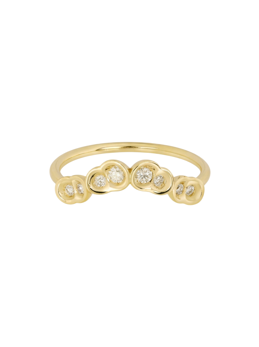 White Diamond Obi Wave no.8 Ring